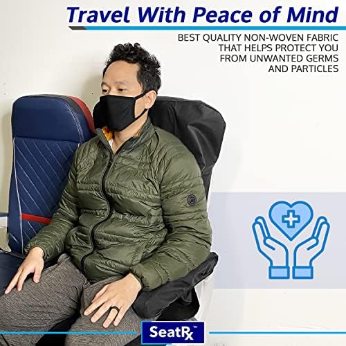 [ניתן לשימוש חוזר] כיסויי מושב מטוס SEATRX מוגדרים עם מכסה מגש - מגן מושב לרכב מטוס העשוי מחומר לא ארוג ועמיד